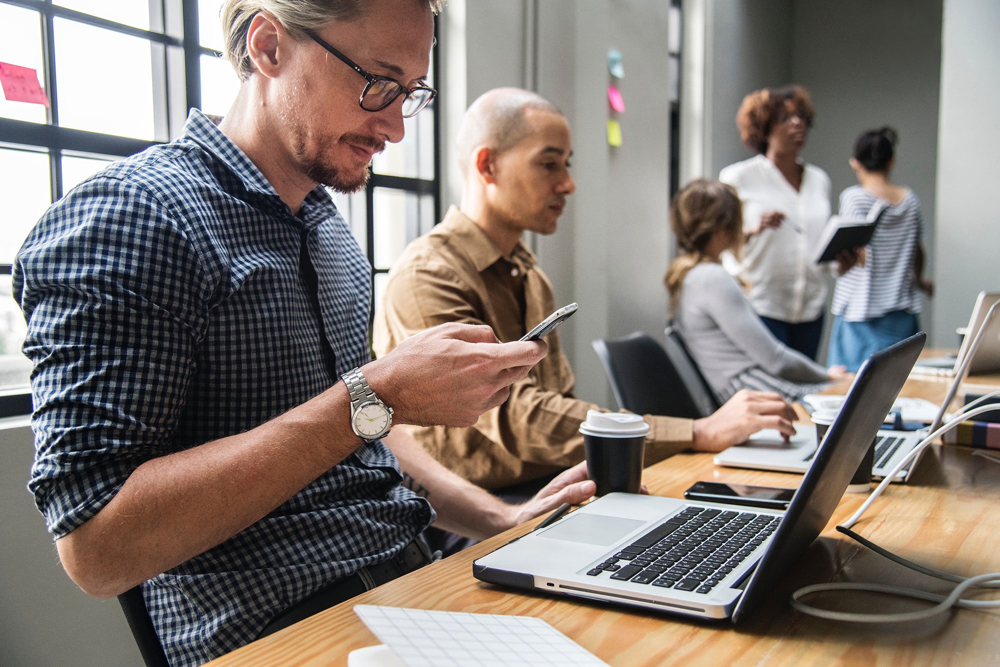 People working at desk