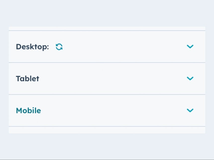 Device specific size options